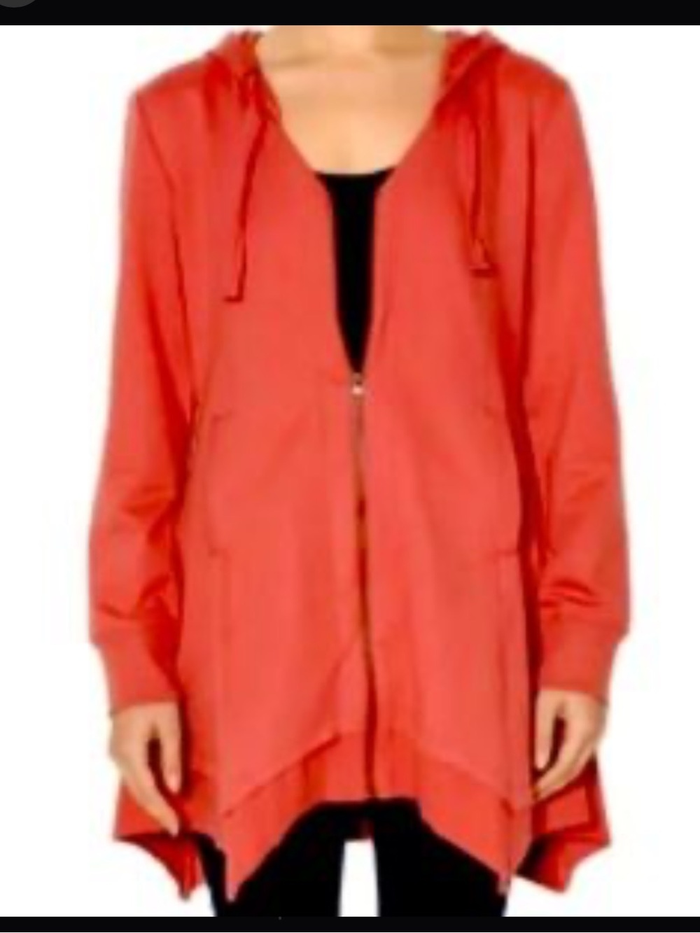 Lilla P Coral Zip-Front Lightweight Hooded Sweatshirt!